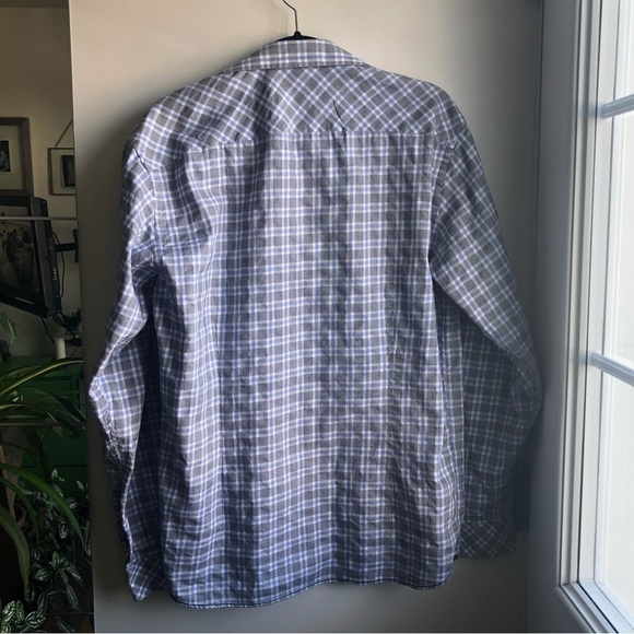 Anthony of London blue plaid button down shirt - Picture 2 of 7